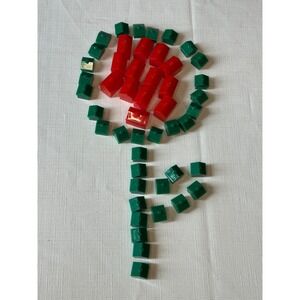 Monopoly Game Replacement Pieces‎ - 35 Green Houses & 13 Red Hotels